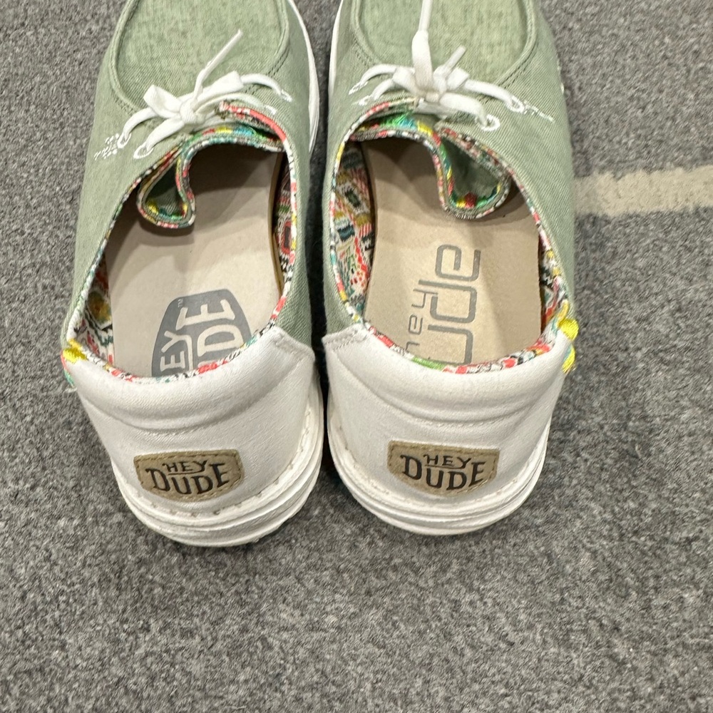 Hey Dude Green and White Loafers Slip-Ons - Picture 2 of 5